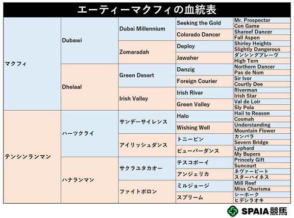 エーティーマクフィの血統表,ⒸSPAIA