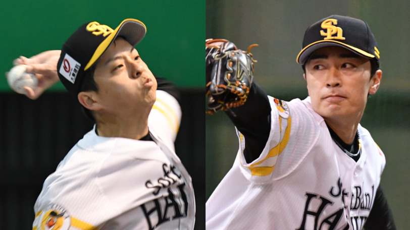 ソフトバンクの大関友久と和田毅,ⒸSPAIA