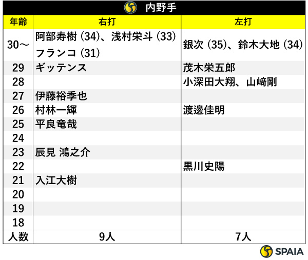 内野手,ⒸSPAIA