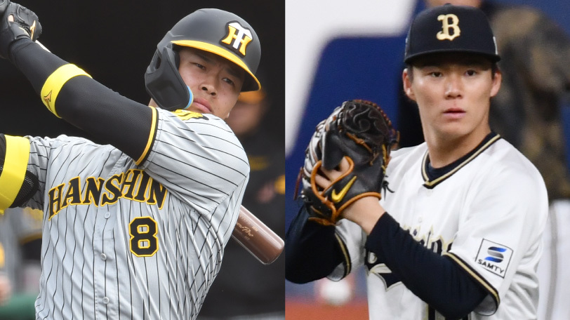阪神の佐藤輝明とオリックスの山本由伸,ⒸSPAIA