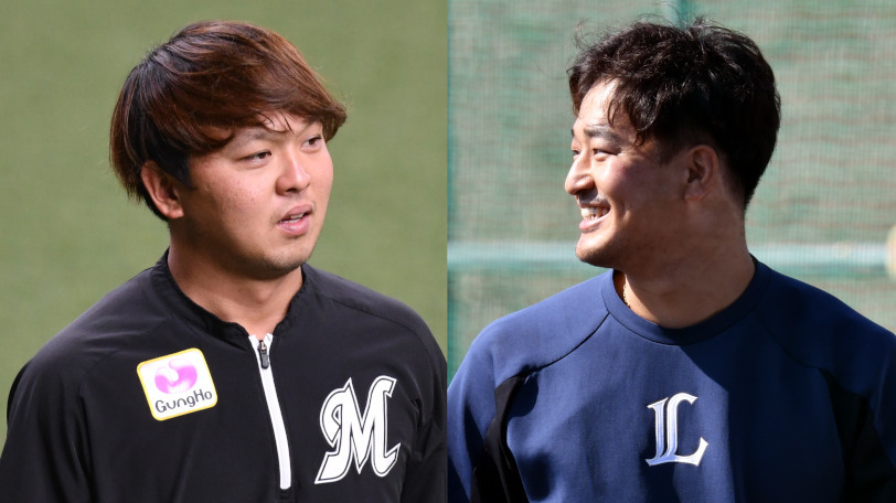 ロッテの田村龍弘と西武の平井克典,ⒸSPAIA