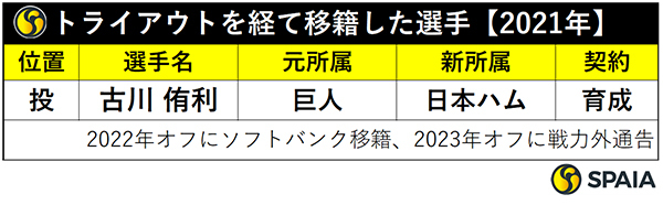 2021年のトライアウトを経て移籍した選手たち