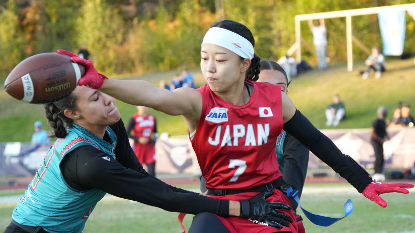 女子日本代表の近江佑璃夏,日本アメリカンフットボール協会提供