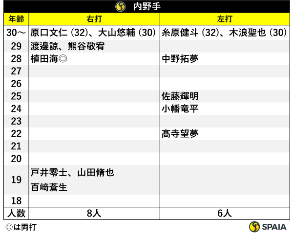 内野手,ⒸSPAIA