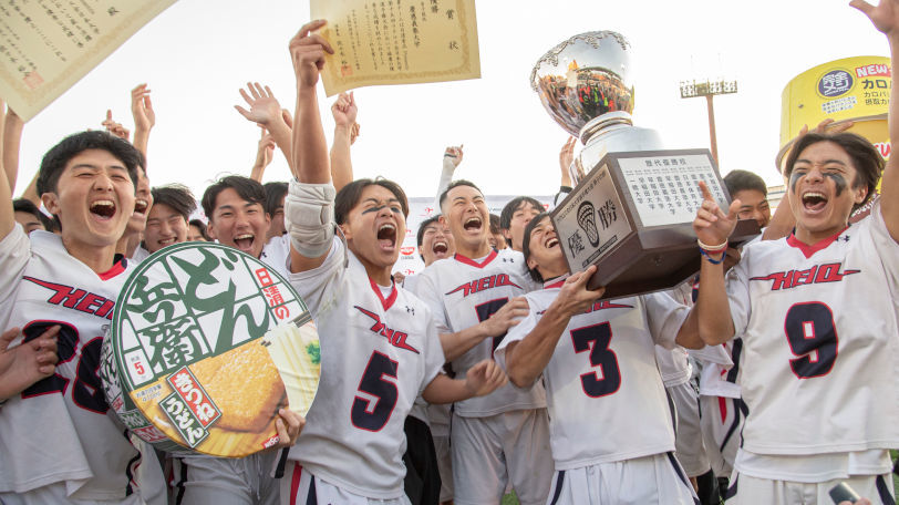 優勝した慶応義塾大の選手たち,Ⓒ日本ラクロス協会