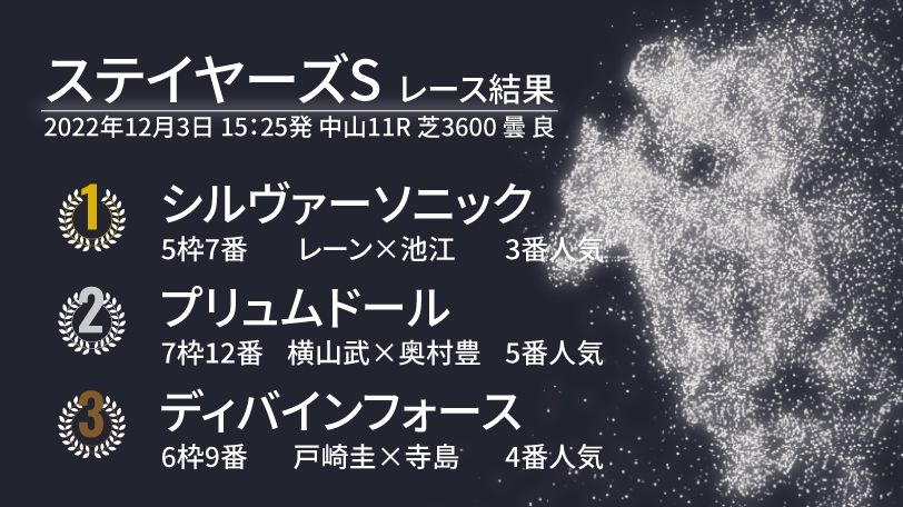 【ステイヤーズS結果速報】シルヴァーソニックが内から抜け出し重賞制覇！　2着にはプリュムドール