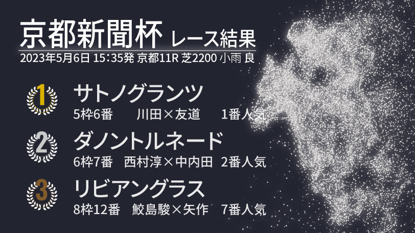 【京都新聞杯結果速報】サトノグランツが大接戦を制す！　サトノダイヤモンド産駒初の重賞勝ちを飾る