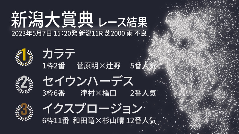 【新潟大賞典結果速報】トップハンデも関係なし！　カラテが重賞3勝目を挙げる