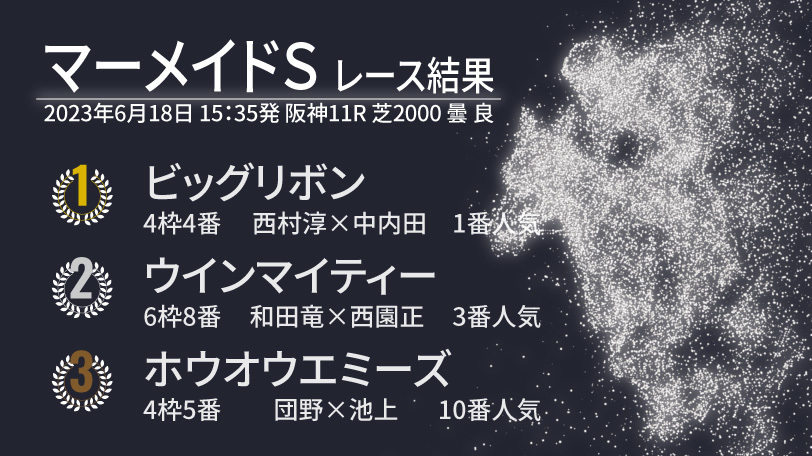 【マーメイドS結果速報】ビッグリボンが人気に応え重賞初制覇！　2着は連覇を狙ったウインマイティー