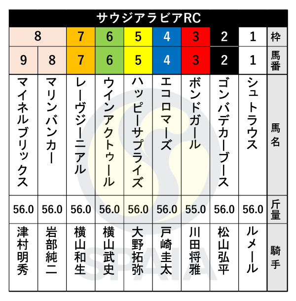 2023年サウジアラビアRCの出馬表,ⒸSPAIA