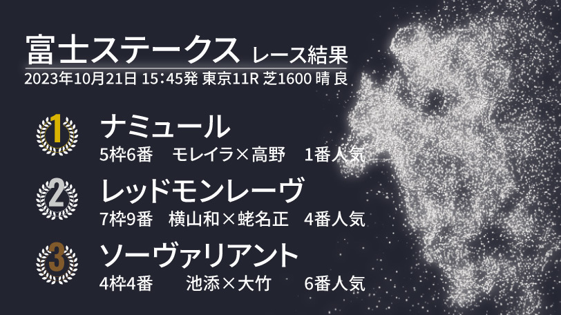 【富士ステークス結果速報】モレイラ騎手騎乗のナミュールが重賞2勝目！　2着にはレッドモンレーヴ