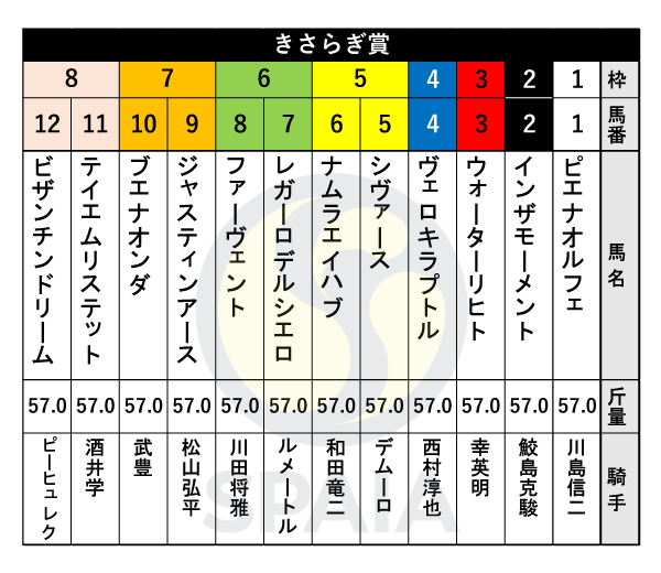 2024年きさらぎ賞の出馬表,ⒸSPAIA