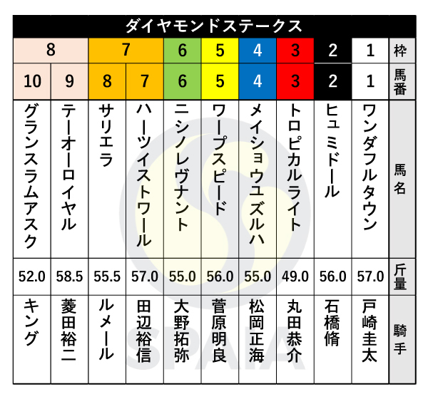 2024年ダイヤモンドSの出馬表,ⒸSPAIA