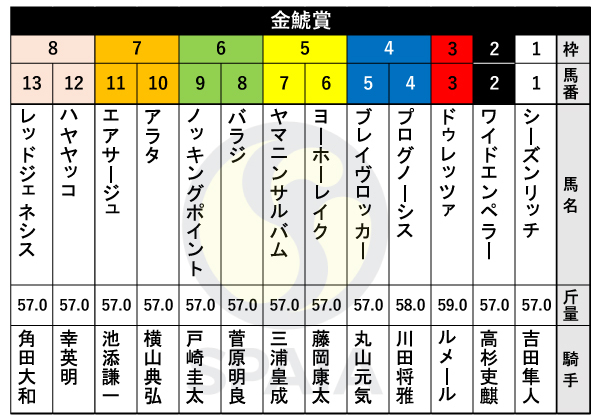 2024年金鯱賞の出馬表,ⒸSPAIA