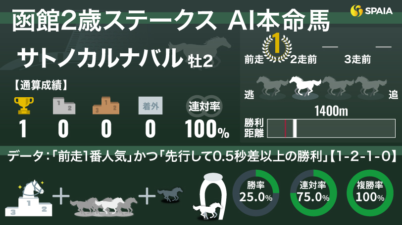 2024年函館2歳ステークス AI本命馬サトノカルナバル,ⒸSPAIA