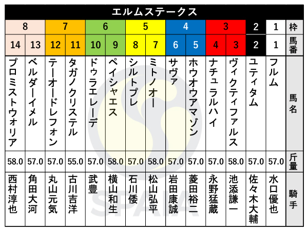 2024年エルムSの出馬表,ⒸSPAIA