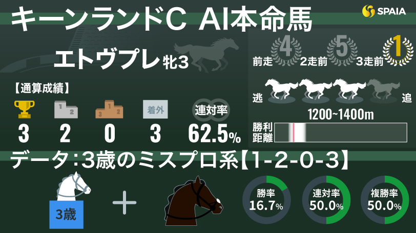 2024年キーンランドカップ AI本命馬 エトヴプレ,ⒸSPAIA