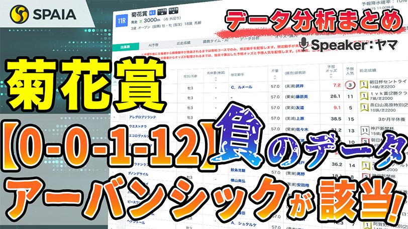 【菊花賞データ分析】アーバンシックが勝率0%のマイナスデータに該当　馬番・枠番別成績などデータで徹底分析【動画あり】