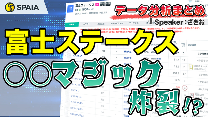 【富士S2024 データ分析】若さと格が重要な一戦、○○騎手には逆らうべからず！　前走クラス別成績などデータで徹底分析【動画あり】