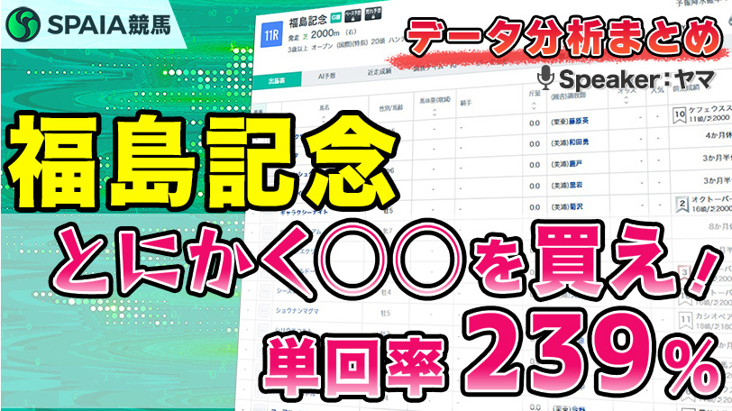 【福島記念データ分析】脚質に単回率239%データ発見　前走クラス別成績などデータで徹底分析【動画あり】