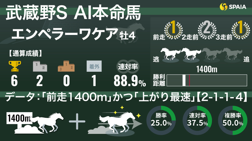 2024年武蔵野ステークス AI本命馬 エンペラーワケア,ⒸSPAIA