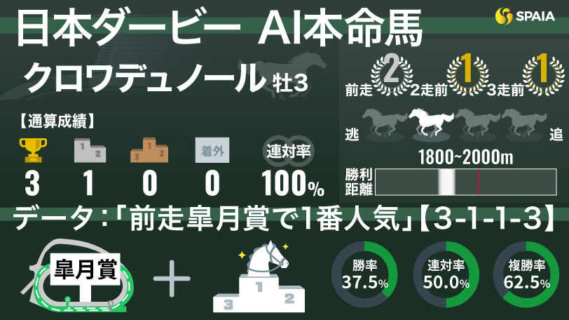 2025年日本ダービー AI本命馬 クロワデュノール,ⒸSPAIA
