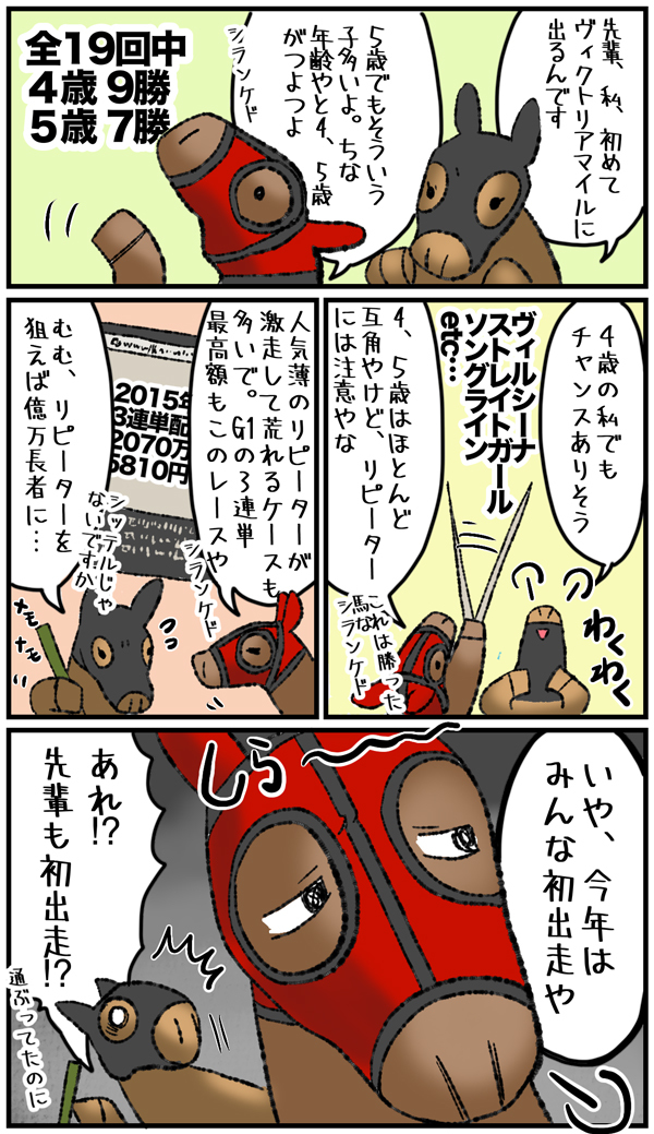 2025年ヴィクトリアマイルは4歳vs5歳の構図に,ⒸSPAIA（作画・キナ酸ラクトン）