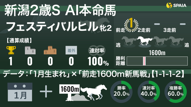 2025年新潟2歳S AI本命馬 フェスティバルヒル,ⒸSPAIA