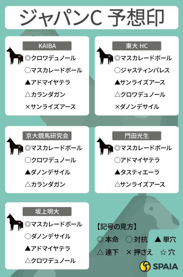2025年ジャパンCのSPAIA予想まとめ,ⒸSPAIA
