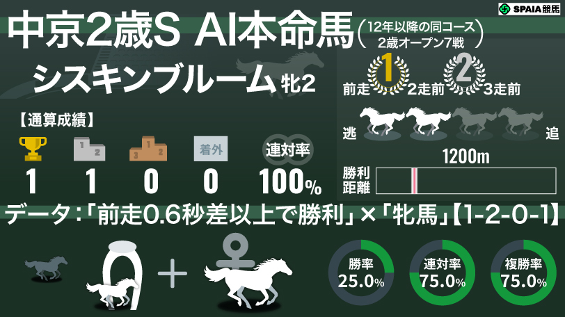 2026年中京2歳S AI本命馬 シスキンブルーム,ⒸSPAIA