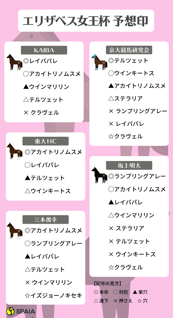 エリザベス女王杯 予想印,ⒸSPAIA