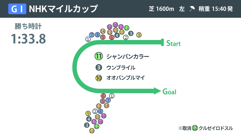 【NHKマイルC】シャンパンカラーが道悪の大混戦を断つ！　内田騎手のひと押しとドゥラメンテの底力