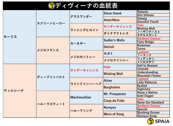 ディヴィーナの血統表,ⒸSPAIA