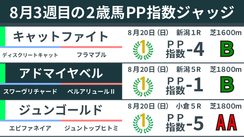 8月3週目の2歳馬ジャッジ,ⒸSPAIA