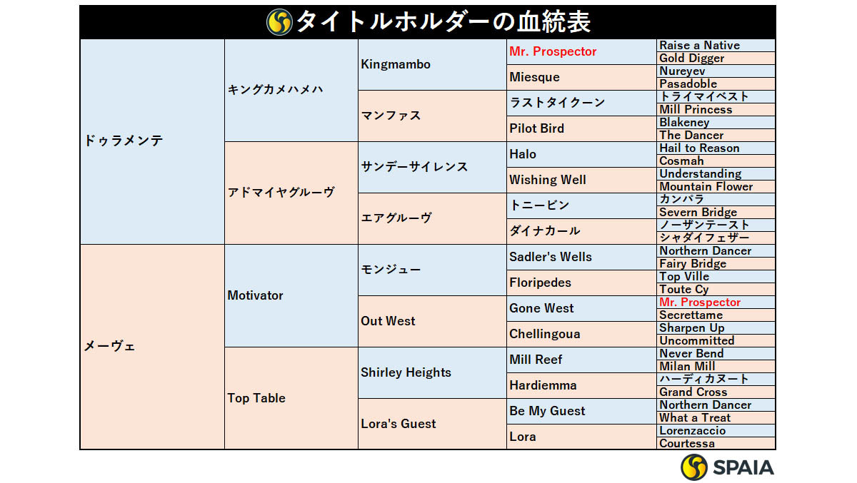タイトルホルダーの血統表,ⒸSPAIA