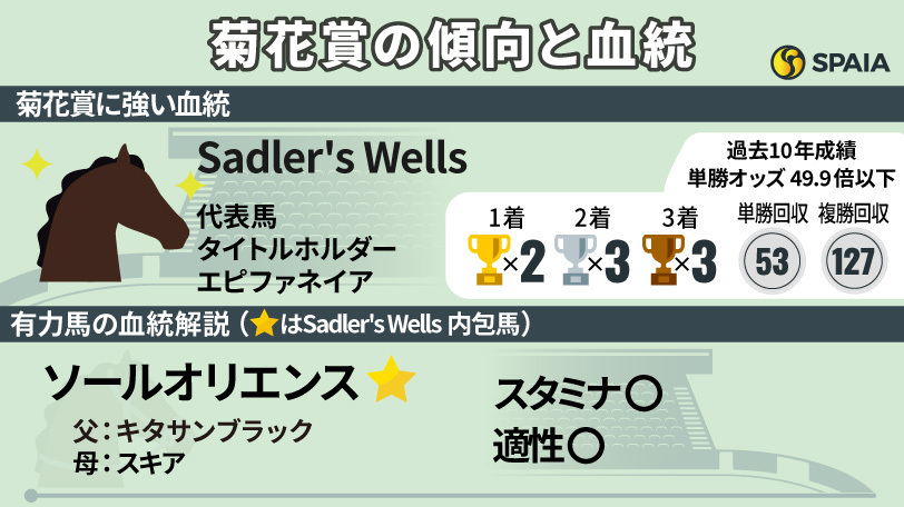 【菊花賞】欧州のスタミナ血統に要注目　Sadler's Wells持ちのソールオリエンスがイチオシ