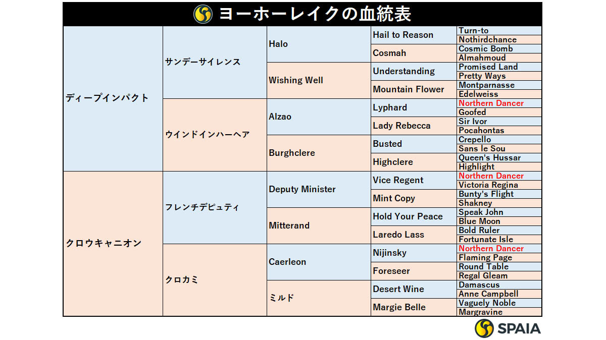 ヨーホーレイクの血統表,ⒸSPAIA