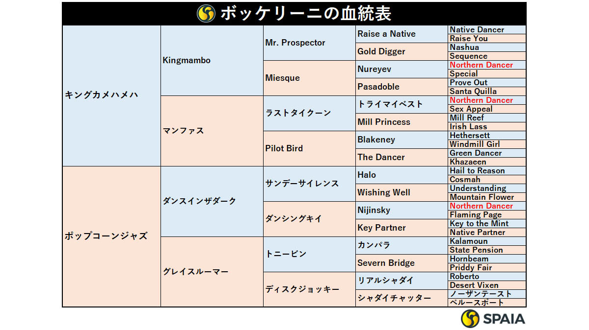 ボッケリーニの血統表,ⒸSPAIA