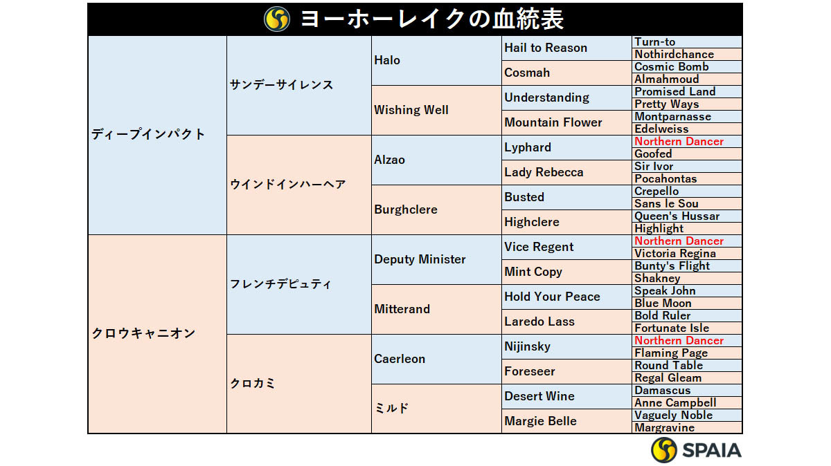 ヨーホーレイクの血統表,ⒸSPAIA