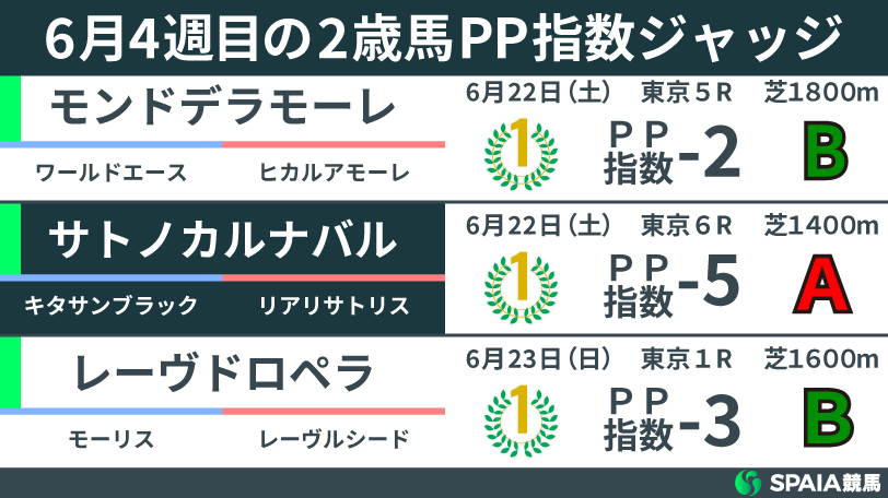 6月4週目の2歳馬ジャッジ,ⒸSPAIA