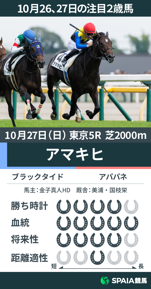 10月26、27日の注目2歳馬アマキヒ,ⒸSPAIA（撮影：三木俊幸）