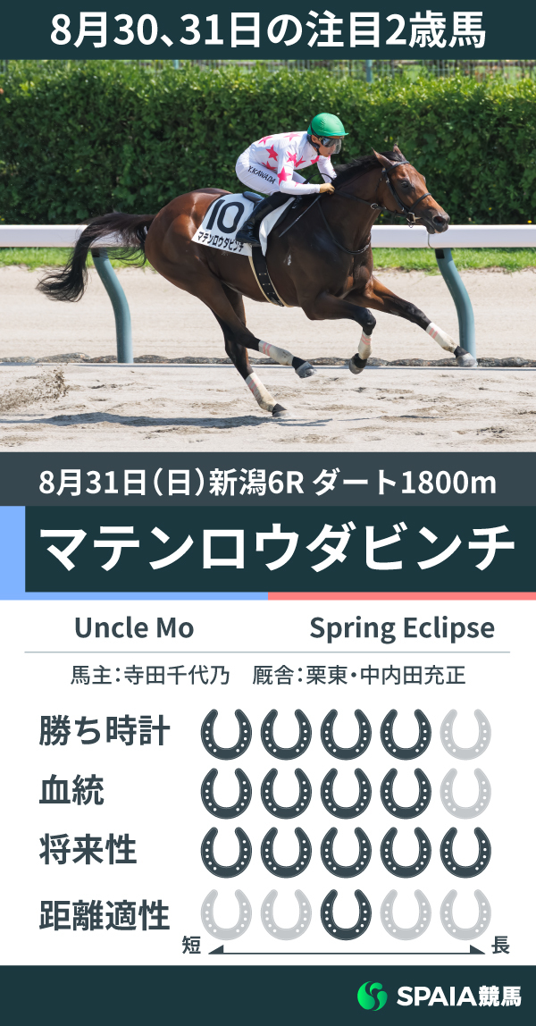 8月30、31日の注目2歳馬,ⒸSPAIA(撮影:三木俊幸)