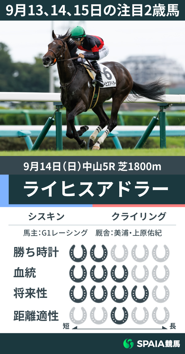 9月13、14、15日の注目2歳馬,ⒸSPAIA（撮影：三木俊幸）