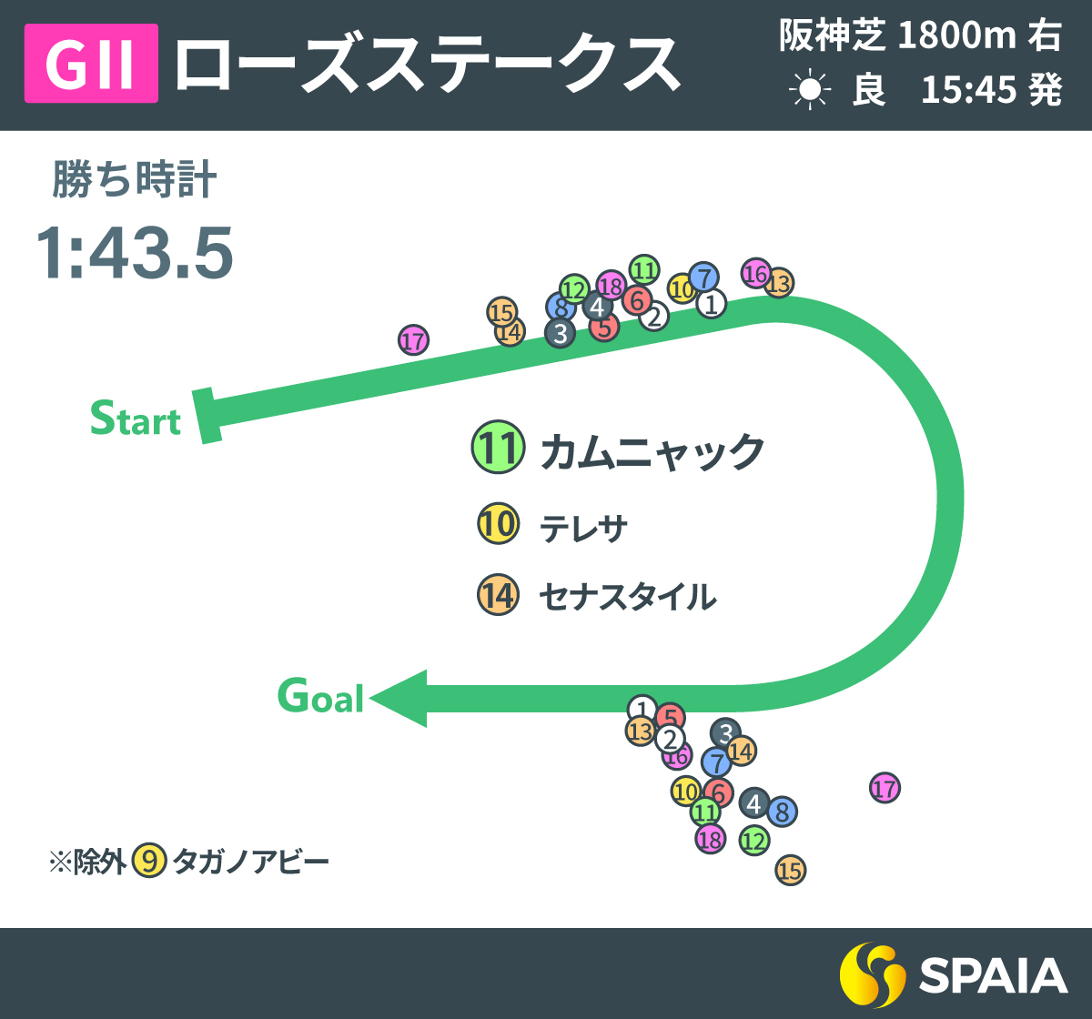 2025年ローズS、レース回顧,ⒸSPAIA