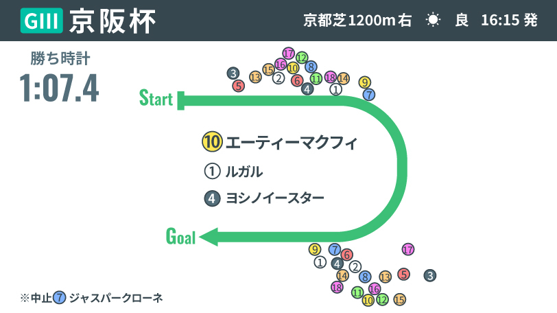 【京阪杯回顧】“前半32.7”の激流を断ち切ったエーティーマクフィ　ルガルは内容濃い2着
