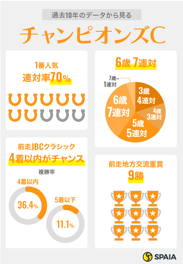 過去10年のデータから見るチャンピオンズC,ⒸSPAIA