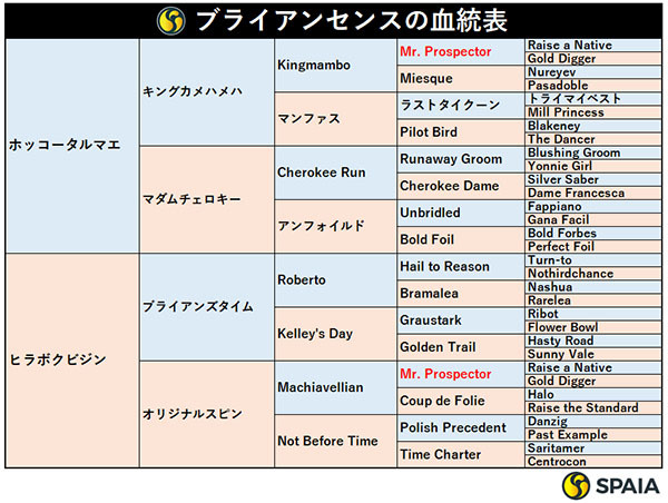 ブライアンセンスの血統表,ⒸSPAIA