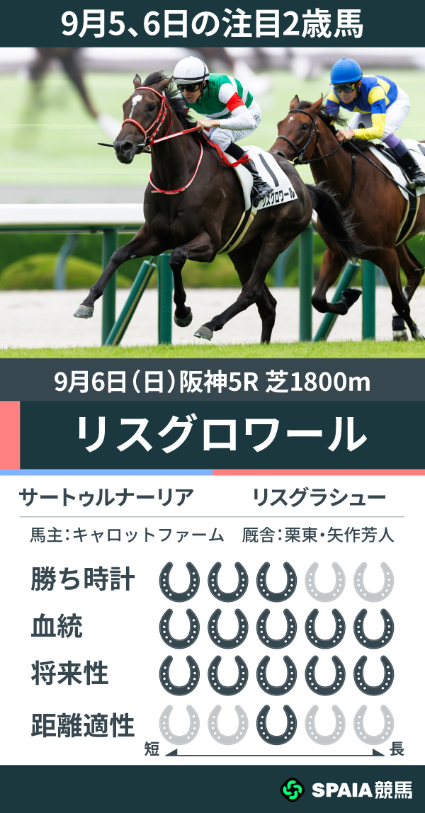 9月5、6日の注目2歳馬,ⒸSPAIA