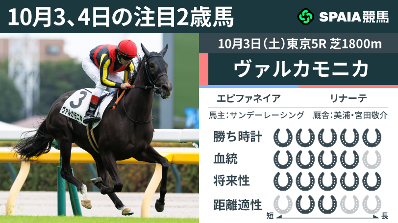 【注目2歳馬】エピファネイア産駒ヴァルカモニカ　勝ち時計は同舞台新馬戦最速の1:46.5