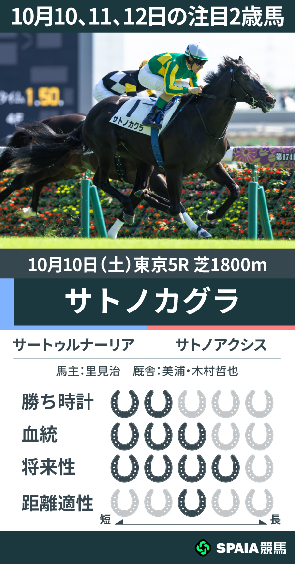 注目2歳馬】サートゥルナーリア産駒サトノカグラ 「ラスト10.9-10.8